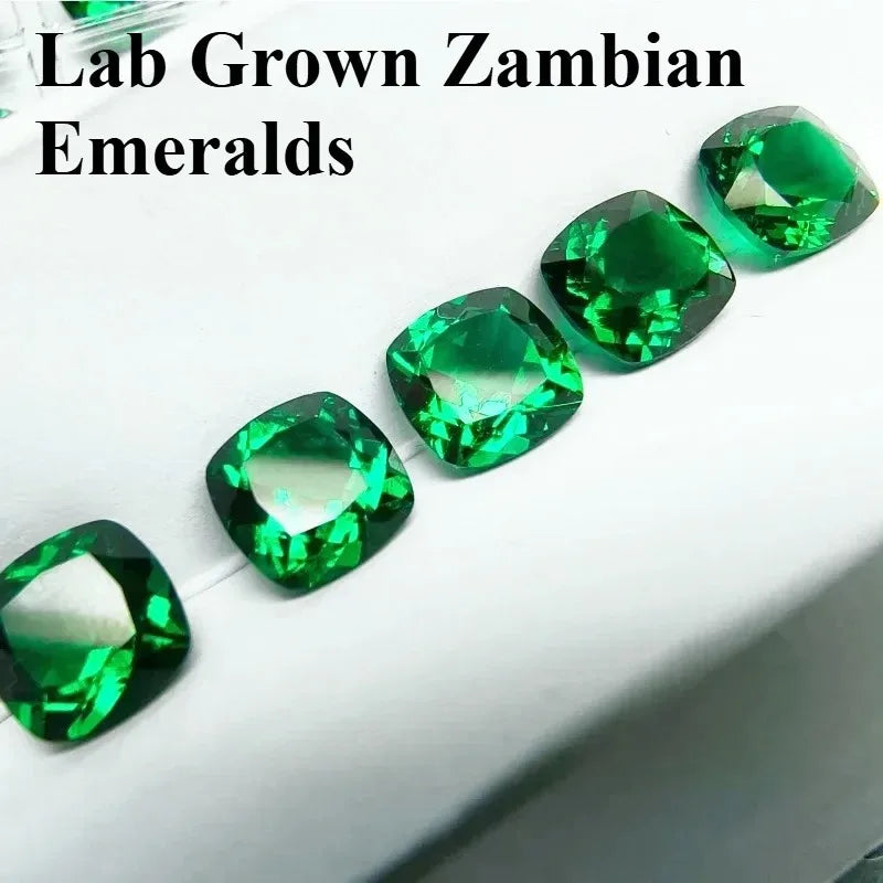 Lab Grown Zambian Emerald Sugar Tower Shape Hydrothermal Hand Cutting with Cracks Inclusions Inside Selectable AGL Certificate