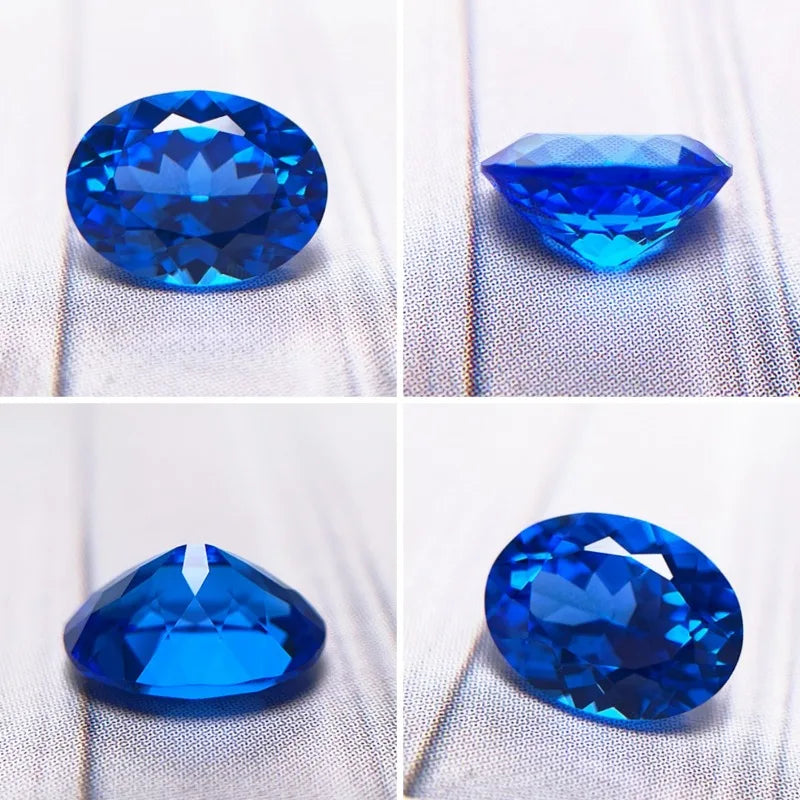 Lab Grown Cobalt Spinel Oval Shaped Extremely Shiny Quality DIY Charms Ring Necklace Earrings Main Materials with Certificate