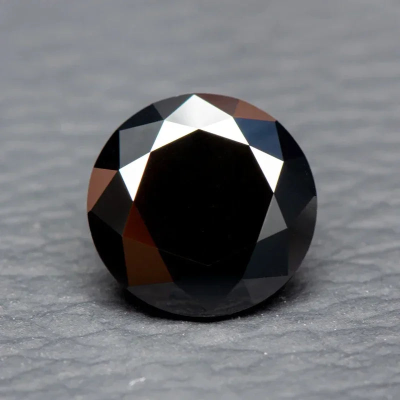 Top Quality Moissanite Round Shape Black Color Primary Colours Small Size Charms Gemstone DIY Ring Necklace Earrings Materials