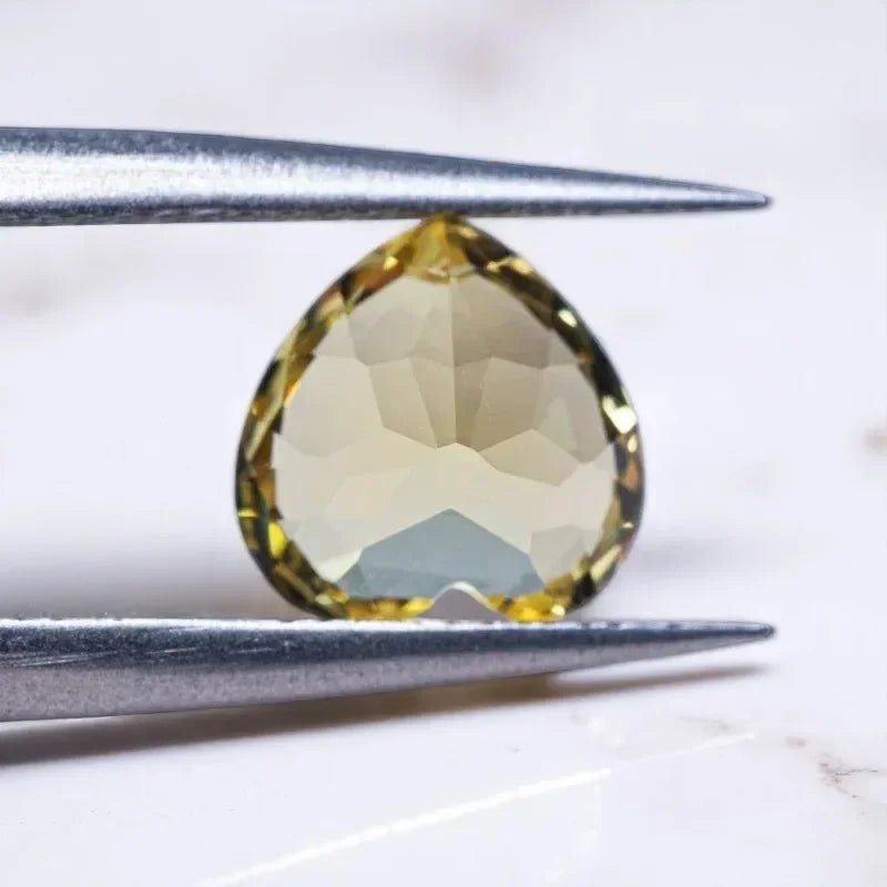 Heart Shape Canary Yellow Lab Grown Sapphire VVS1 Gemstones for Charms Diy Jewelry Making Materials Selectable AGL Certificat