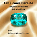 Lab Grown Paraiba Gemstone Long Cushion Shape Loose Gemstones For Jewelry Setting MultiShapes Available Round Pear Heart Emerald