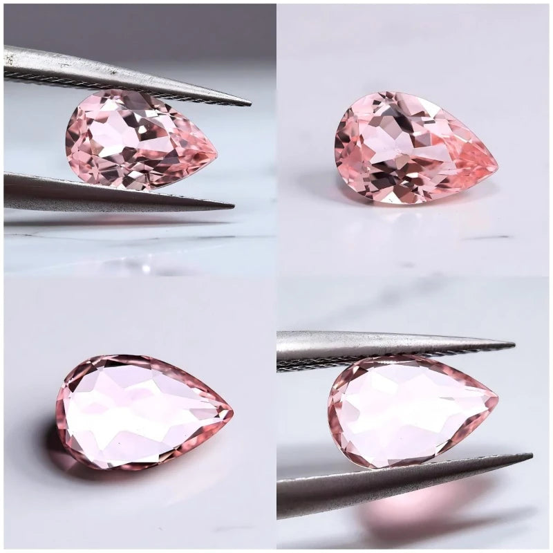 Lab Grown Sapphire Pear Shape Morgan Pink Color VVS1 for DIY Jewelry Making Materials Selectable Charms Gemstone Certificate