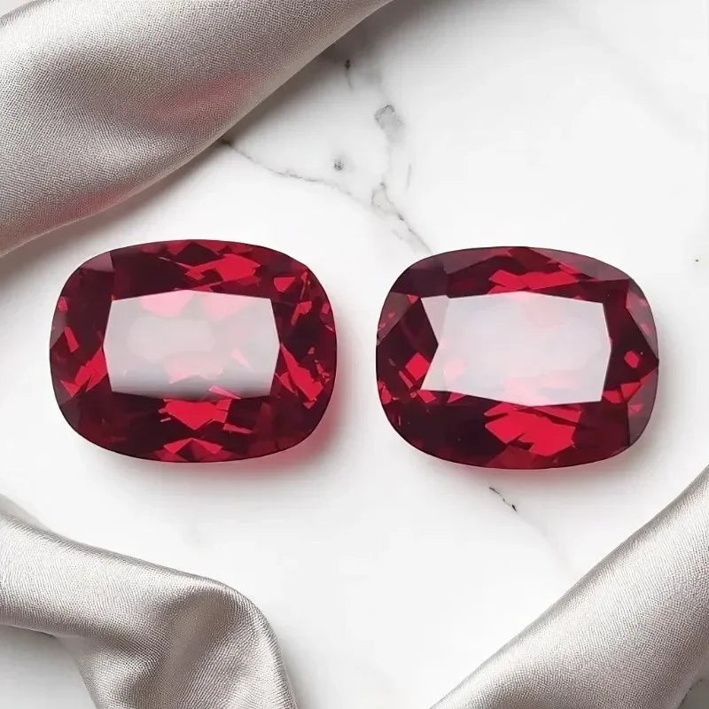 N-Lab Grown Ruby Pigeon Blood Red Rectangular Cushion Cut Top Quality Gemstone For Diy Jewelry Making Selectable AGL Certificate