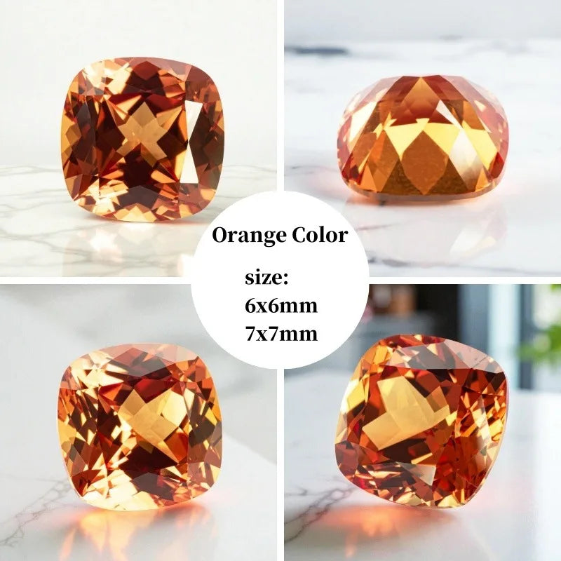 Lab Grown Sapphire Cushion Cut Pink Color DIY Ring Necklace Earrings Main Materials Selectable Certificate