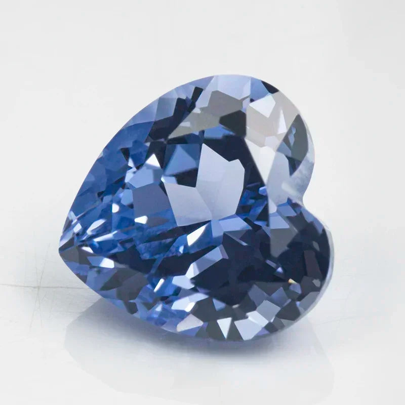 Lab Grown Sapphire Loose Stone Heart Shape Cornflower Color VVS1 Charms Beads for DIY Jewelry Making Selectable  AGL Certificate