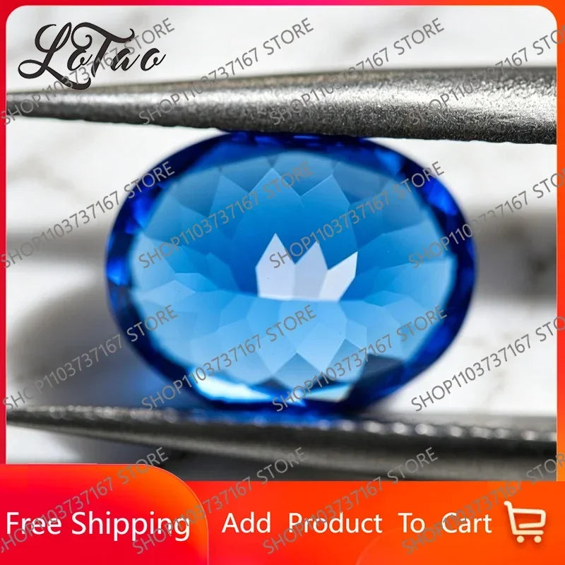 TOPTOP Top Lab Grown Cobalt Spinel Oval Cut Blue Color Gemstone For DIY Ring Necklace Earrings Making Materials Selectable Certi
