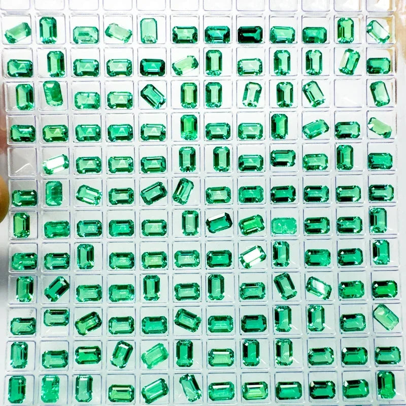 Laboratory Columbia Emerald Small Size 4x6mm Emerald Cut for Charms Jewelry Making DIY Ring Necklace Earrings Main Materials