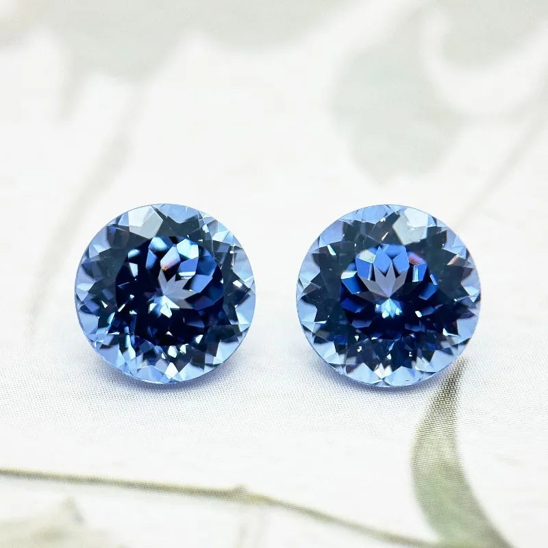 Lab Grown Sapphire Gemstone Round Cut Synthetic Sapphire for Jewelry Making Multiple Colors Available Certified Hand Cut Lab