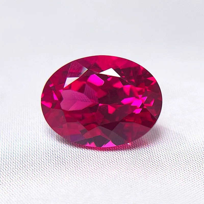 Lab Grown Ruby for Custom Jewelry Design and Professional Jewelry AGL Certified VVS1 Clarity Red Oval Cut Natural Color Lab