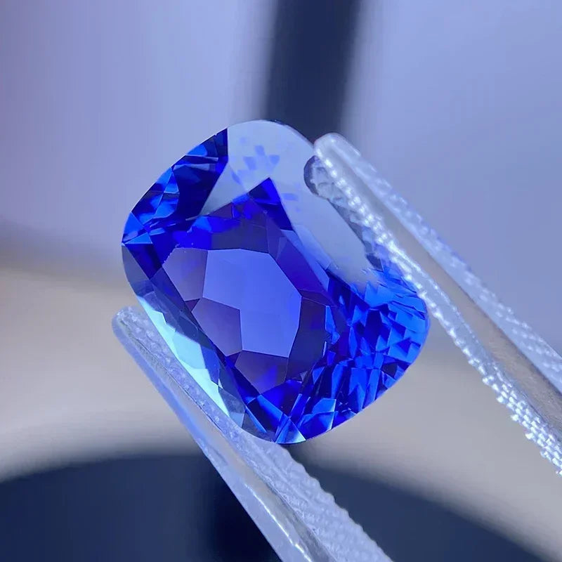 Lab Grown Sapphire Cushion Cut Royal Blue Color for DIY Jewelry Making Ring Necklace Main Materials Selectable AGL Certificate