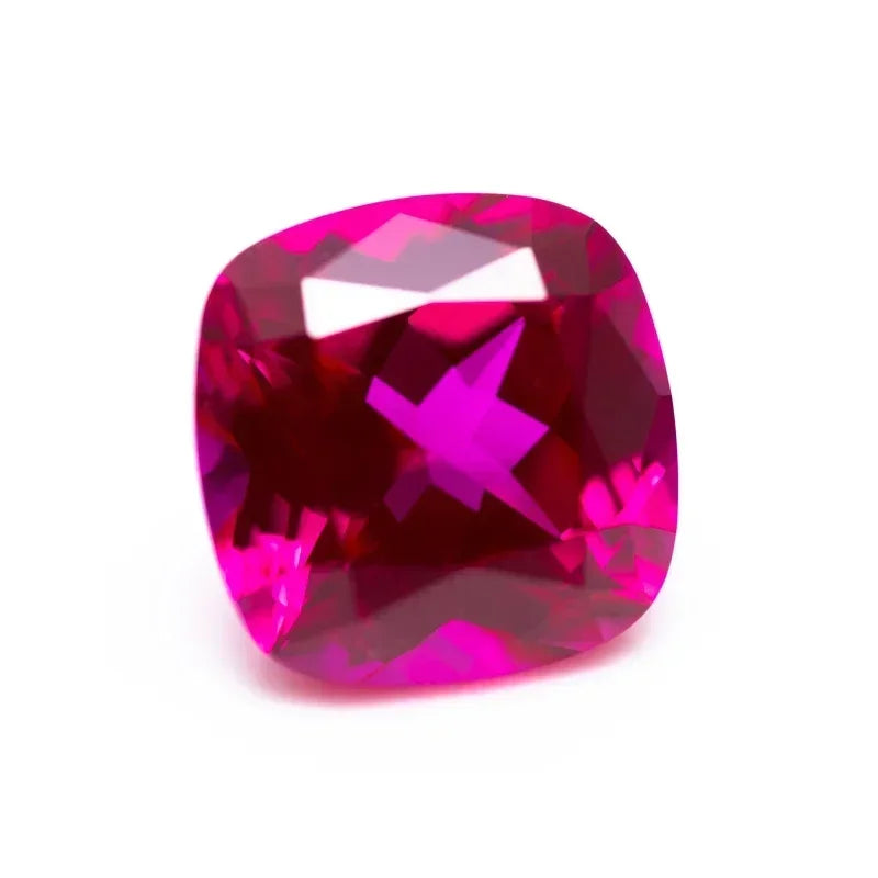 Lab Grown Ruby  Rubellite Color Cushion Shape VVS1 Charms Jewelry Making DIY Ring Necklace Earrings Main Materials Certificate