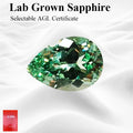 Top Lab Grown Sapphire Pear Shape Green Color Charms Gemstone DIY Advanced Jewelry Making Extremely Shiny Quality Certificate