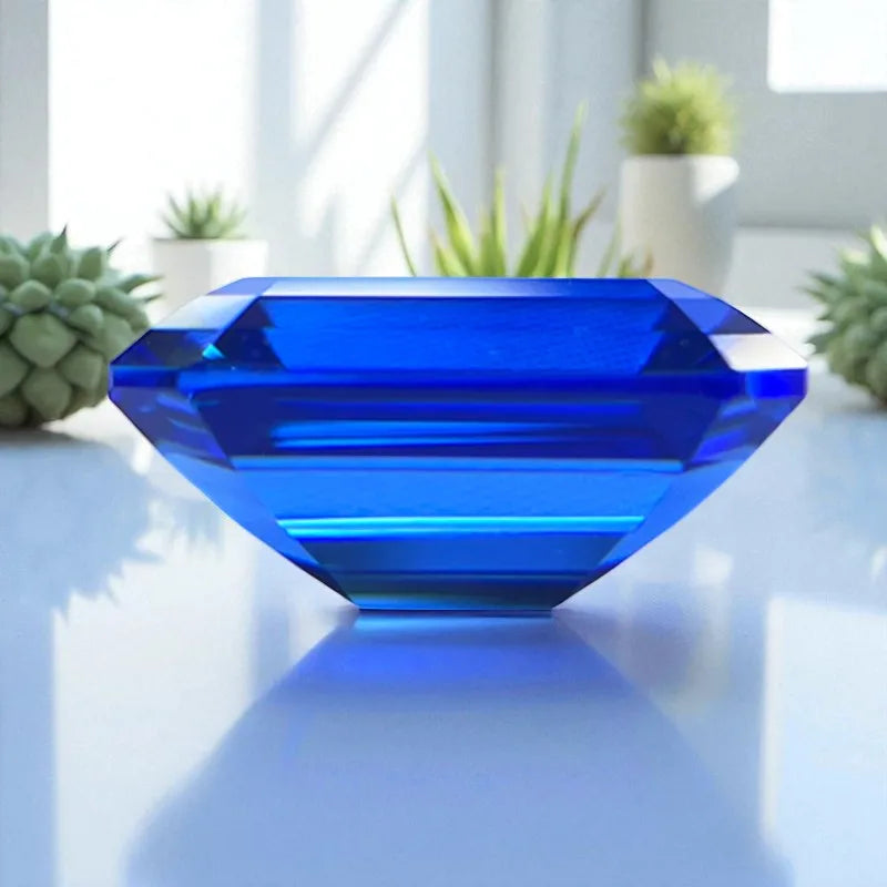 Lab Grown Cobalt Spinel Emerald Cut Blue Color VVS1 Synthetic Gemstone for DIY Jewelry Making Gift Selectable AGL Certificate