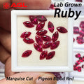 Lab Grown Ruby Marquise Cut Pigeon Blood Red Gemstone DIY Charms Jewelry Making Main Materials Selectable AGL Certificate