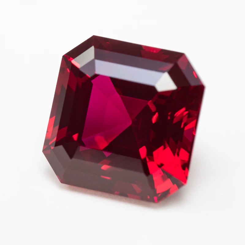 Lab Grown Ruby Asscher Cut Pigeon Blood Color Loose Gemstone For DIY Advanced Jewelry Rings Making Materials AGL Certificate