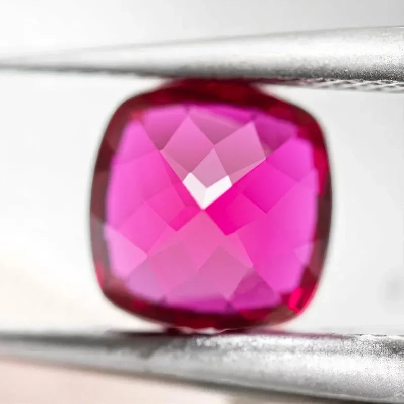Square Cushion Shape Red Color Lab Grown Ruby Gemstone for Charms Diy Jewelry Making Necklace Ring Selectable AGL Certificate