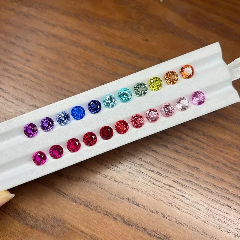 Lab Grown Sapphire Round Shape Multiple Colors Ruby DIY Charms Gem for Ring Earrings Main Material with Certificate Wholesale