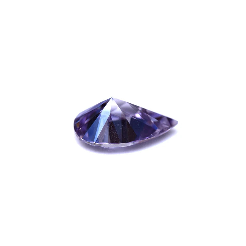Pear Cut Light Purple Color Moissanite Synthetic Gemstone with Certificate Used for Manufacturing Jewelry