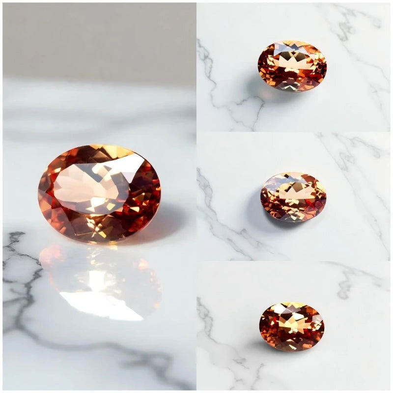 Sapphire Oval Cut Orange Color Lab Grown Gemstone VVS1 DIY Charms Jewelry Making Materials Factory Wholesale with Certificate