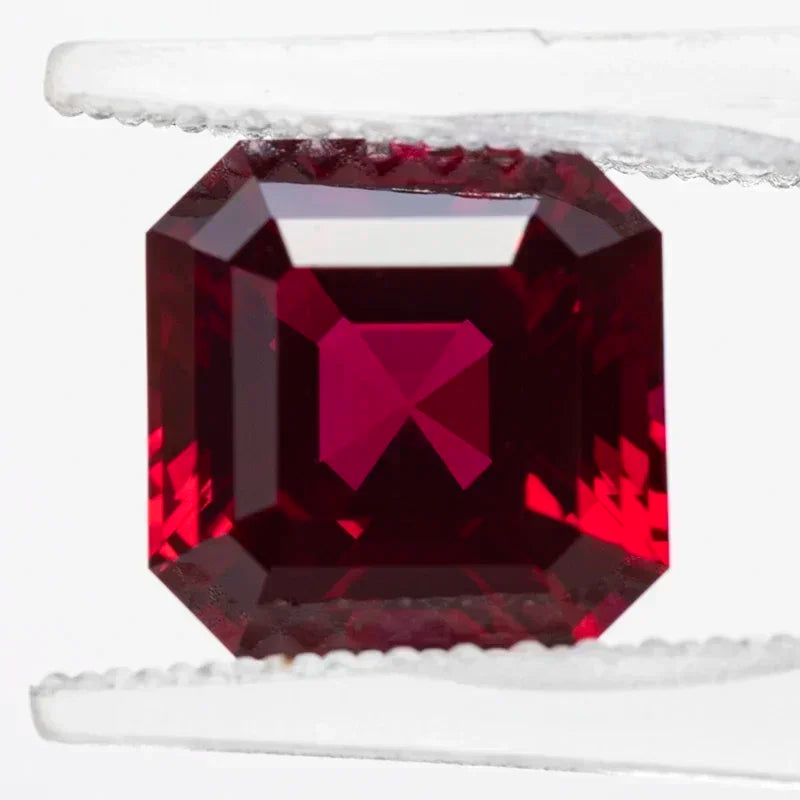 Square Asscher Cut Lab Grown Ruby  Pigeon Blood Red VVS1 Gemstone Charms DIYJewelry Making Materials Selectable AGL Certificate