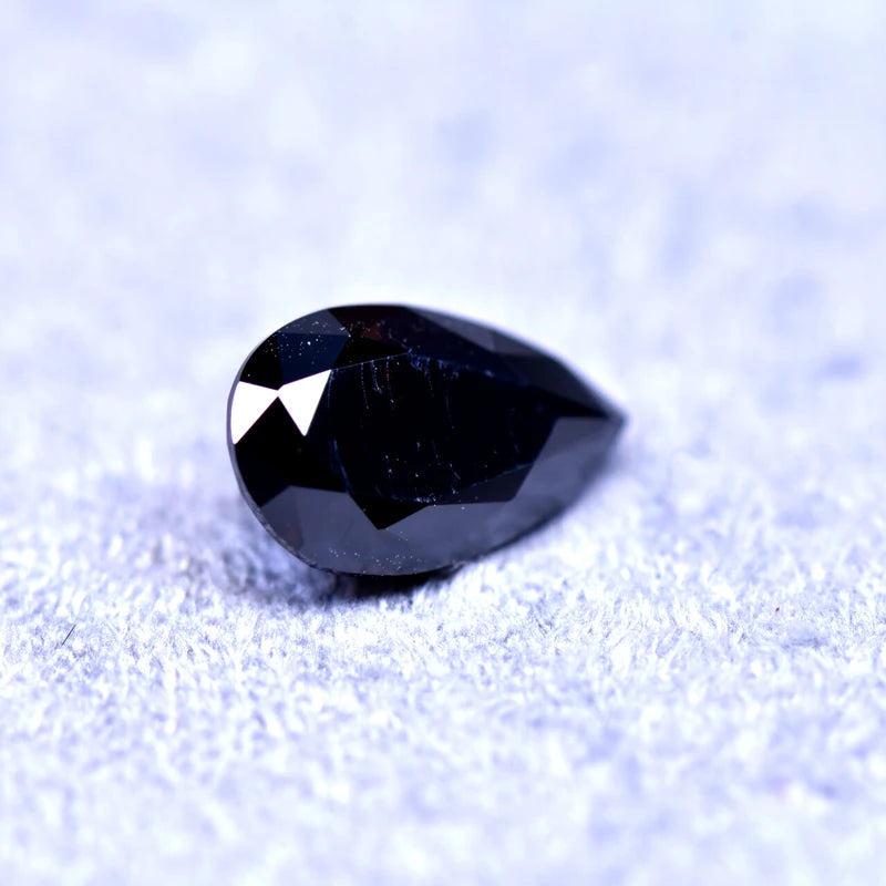 Pear Cut Black Color Moissanite Synthetic Gemstone with Certificate Extremely Shiny Quality