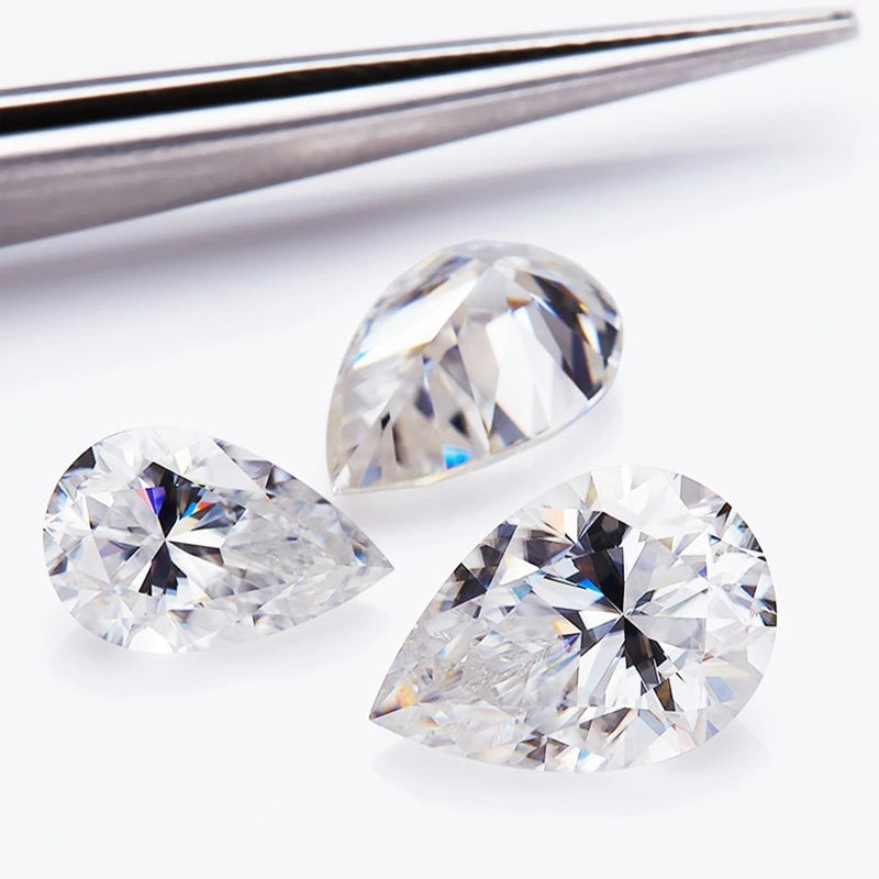 Pear Cut D Color Moissanite Synthetic Gemstone with Certificate Wholesale