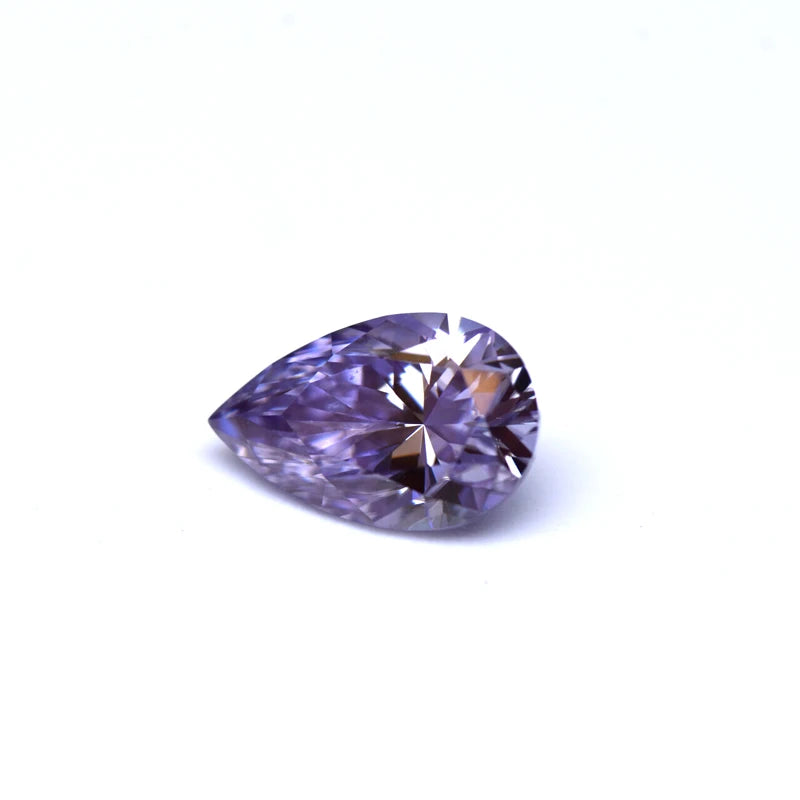 Pear Cut Light Purple Color Moissanite Synthetic Gemstone with Certificate Used for Manufacturing Jewelry
