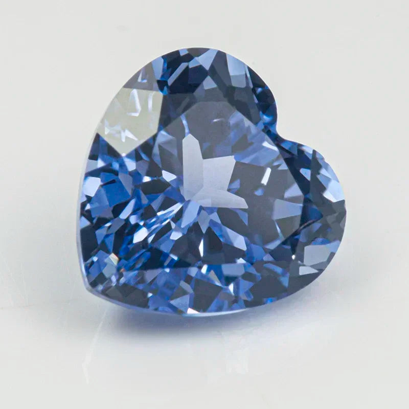 Lab Grown Sapphire Loose Stone Heart Shape Cornflower Color VVS1 Charms Beads for DIY Jewelry Making Selectable  AGL Certificate