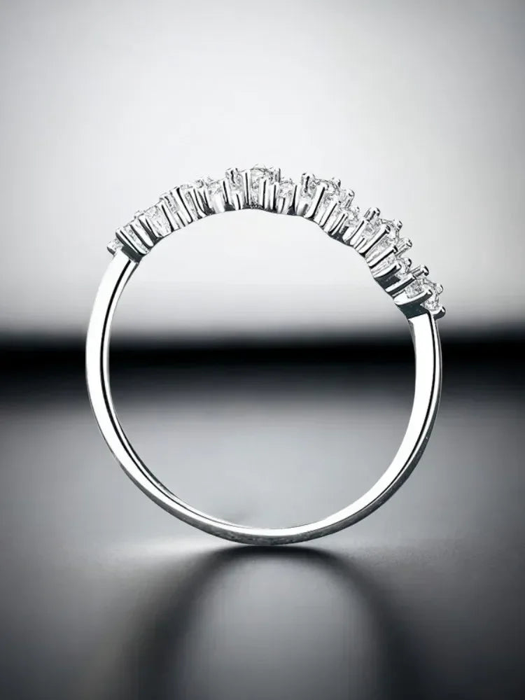 Fashion Hot Sale 925 Sterling Silver Moissanite Ring VVS1 D-color Women's Fashion Simple Trendy Wave For Women Premium Jewelry