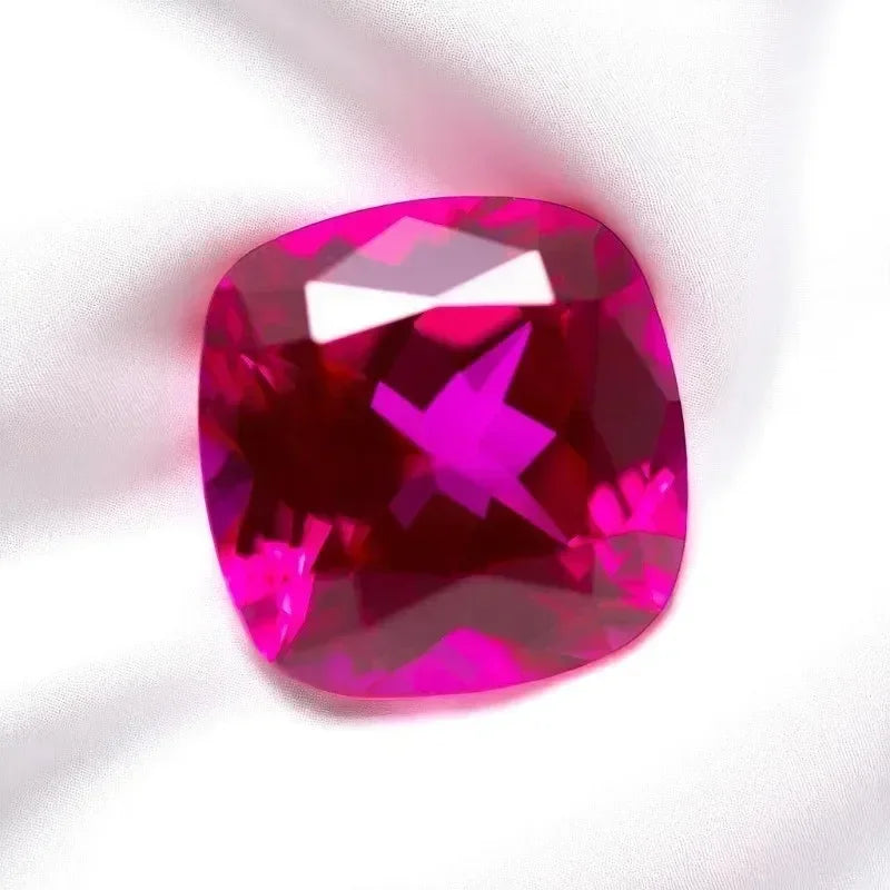 Rubellite Color  Lab Grown Ruby Cushion Shape VVS1 Charms Jewelry Making DIY Ring Necklace Earrings Main Materials Certificate