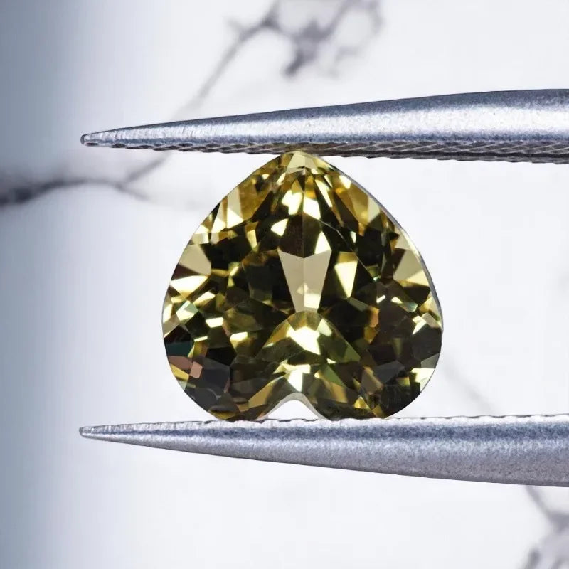 Heart Shape Canary Yellow Lab Grown Sapphire VVS1 Gemstones for Charms Diy Jewelry Making Materials Selectable AGL Certificat