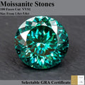 Moissanite Stones 100 Faces Cut Emerald Green Primary Colours Round Shape with Certificate DIY Jewelry Making Materials