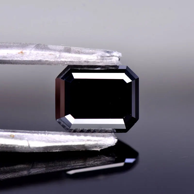 Emerald Cut Moissanite Stone VVS1 Black Color Certificate DIY Jewelry Artificial Gemstone