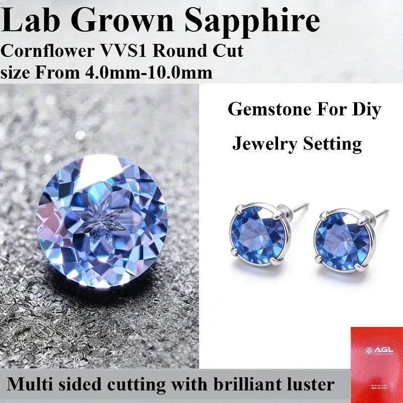 Lab Grown Sapphire Cornflower Color Pear Shape Charm Gemstone  Advanced Jewelry Rings Earrings Making with AGL Certificate