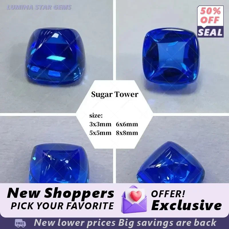 TOPTLab Grown Cobalt Spinel Fire Lotus Color Various Shapes Gemstone For Earring Pendant Jewelry Making  Selectable AGL Certific