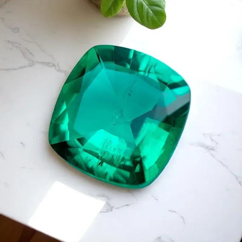 Laboratory Colombia Emerald Green Color Cushion Shape Gemstone Charms Beads for Diy Jewelry Rings Pendants Making AGL Certificat
