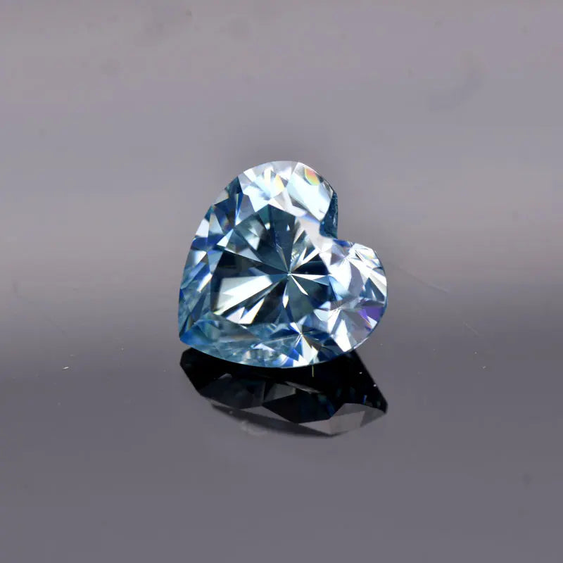 Moissanite VVS1 Artificial Stone Aquamarine Color Heart Cut with Certificate DIY Jewelry