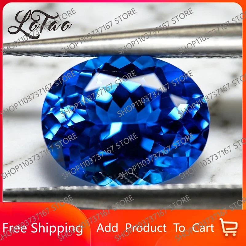 TOPTop Lab Grown Cobalt Spinel Oval Cut Blue Color Gemstone for DIY Ring Necklace Earrings Making Materials Selectable Certifica