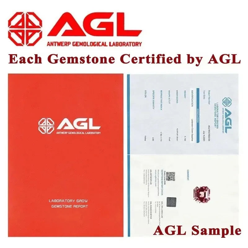 Lab Sapphire Emerald Cut Multiple Colors Available Aluminum Oxide Czochralski Gemstone for Diy Jewelry Selectable Certificate