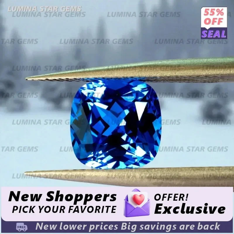 TOPLab Grown Cobalt Spinel Gemstone Cushion Cut for Lab Grown Sapphire Jewelry Making Wholesale DIY Rings Necklaces Earrings