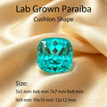 Lab Grown Paraiba Gemstone Cushion Shape Loose Gemstones For Jewelry Setting Multi Shapes Available Round Pear Heart Emerald