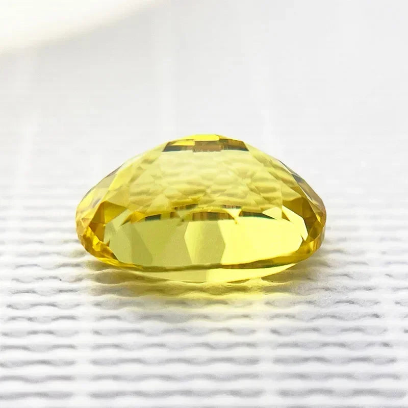 Top Quality Lab Grown Sapphire Oval Cut Yellow Color Charm Gemstone for Advanced Jewelry Making Inlay Selectable AGL Certifica