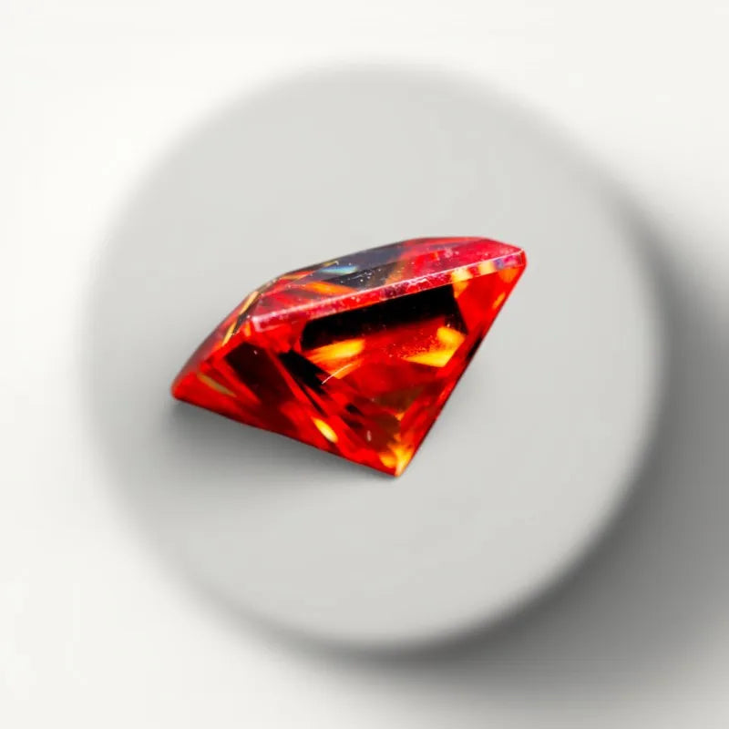 Moissanite Artificial stone Princess cut square shape garnet color DIY jewelry certificate