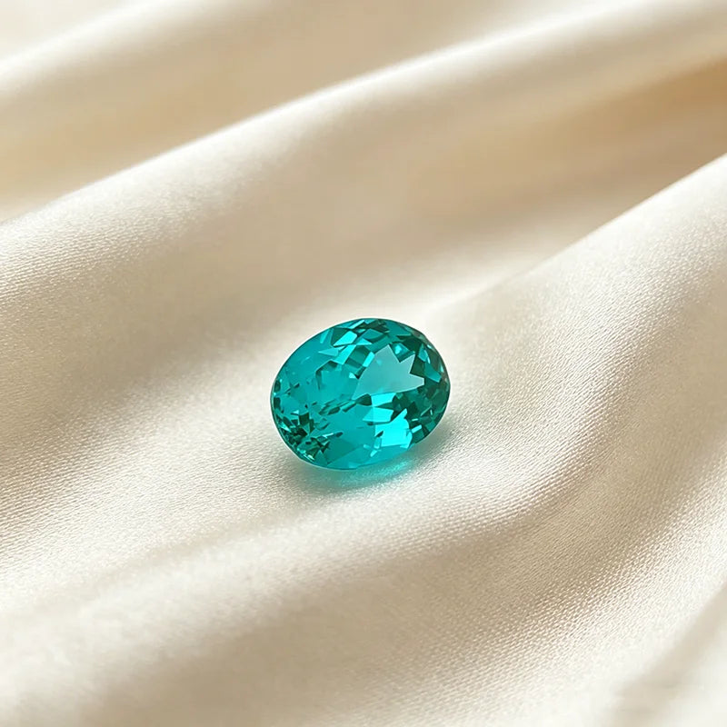 Lab Grown Paraiba Gemstone Oval Shape Loose Gemstones For Jewelry Setting Multi Shapes Available Heart Emerald Cushion Marquise