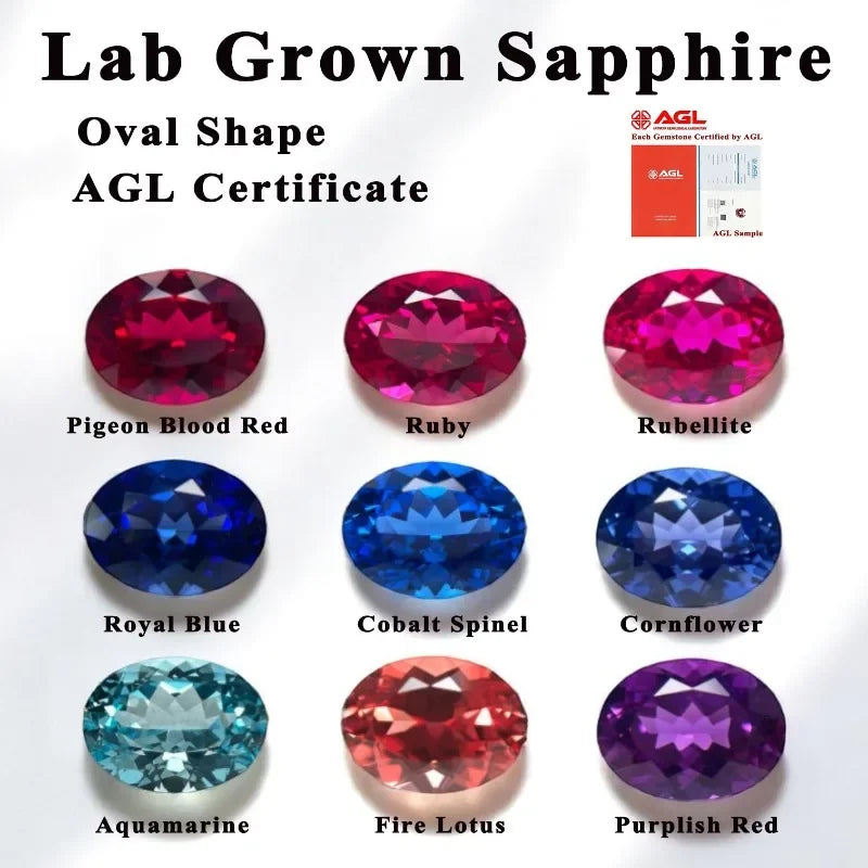 TOPLab Grown Cobalt Spinel Oval Cut Blue Demon Color DIY Ring Necklace Earrings Main Materials Selectable AGL Certificate