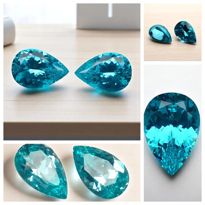 Lab Grown Sapphire Gemstone Pear Shape Various Colors for DIY Jewelry Making Charms Earrings Rings Craft Supplies Lab Sapphire