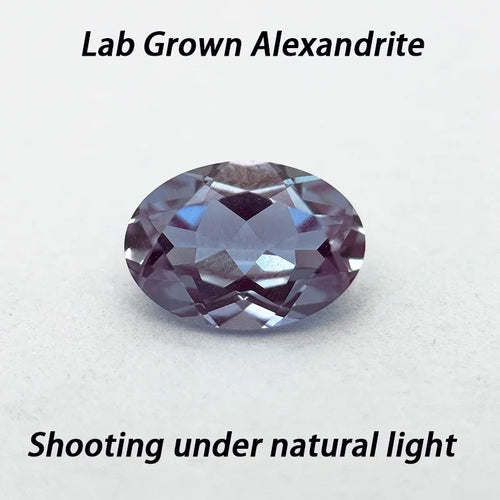 Lab Grown Alexandrite Gem Oval Cut Purple Color Charms Beads for DIY Jewelry Making Materials Selectable AGL Certificate