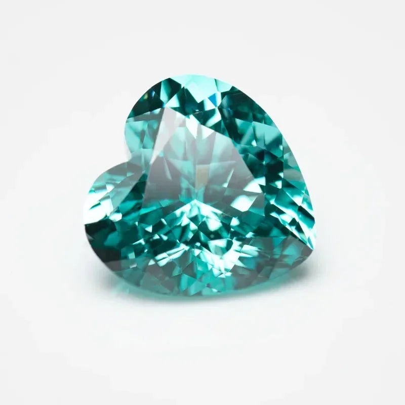 Hot Sales Lab Grown Paraiba Heart Cut Gemstone for DIY Advanced Jewelry Making Inlay Ring Necklace Selectable AGL Certificate
