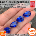 TOPLoose Gemstone Lab Grown Cobalt Spinel Pear Cut   for DIY Ring Necklace Earrings Main Materials Selectable AGL Certificate