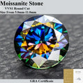 Moissanite Stone Round Cut Rainbow Purple Multiple Colors Available Gemstone for DIY Jewelry Making with Certificate